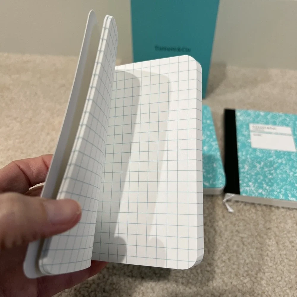 Tiffany & Co. Mini Notebook Set of 3 Case Limited Edition Promo Gift Teal Blue
